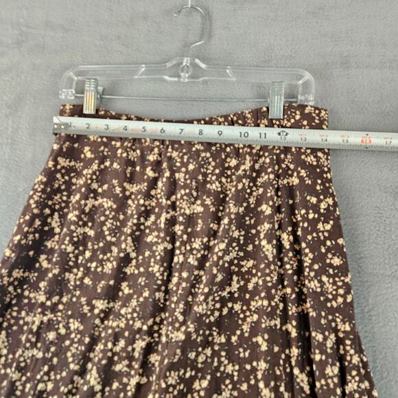 Vintage Express 90's Floral Maxi Skirt Brown Ditsy Print Cottagecore Coquette L - Picture 6 of 8